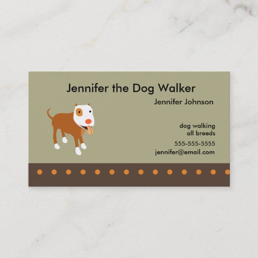 Customizable Dog Walker's Business Card