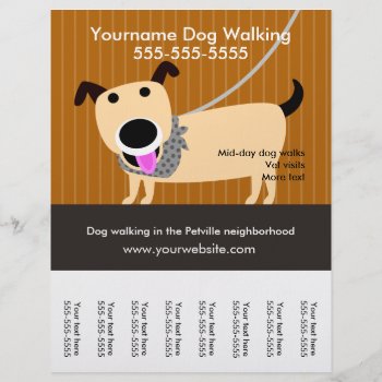 Dog Walker's Flyer With Tear-off Tags by PetProDesigns at Zazzle