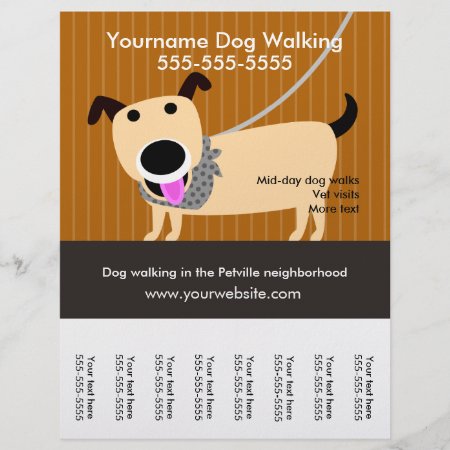 Dog Walker's Flyer With Tear-off Tags
