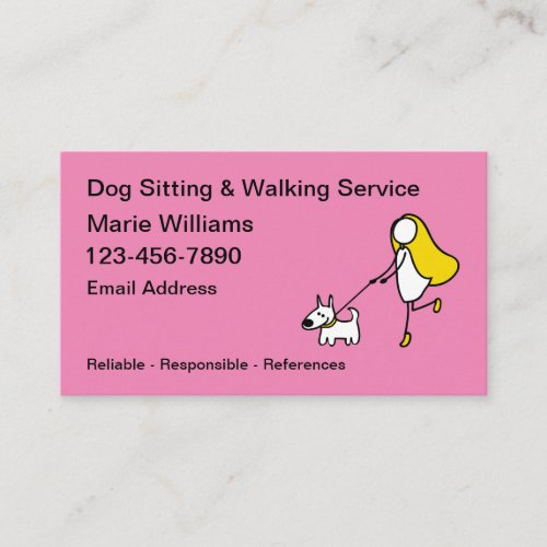 Dog Walking And Dog Sitting Business Cards