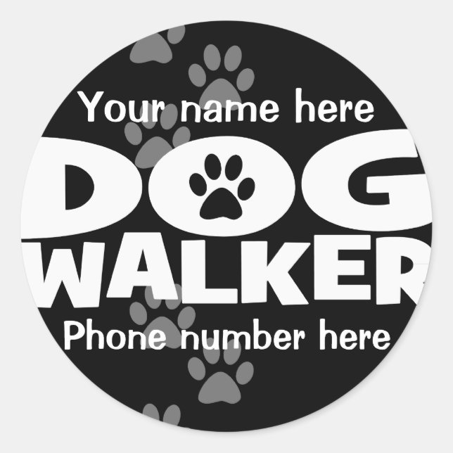 Dog Walking and Dog Walker promotion! Classic Round Sticker (Front)