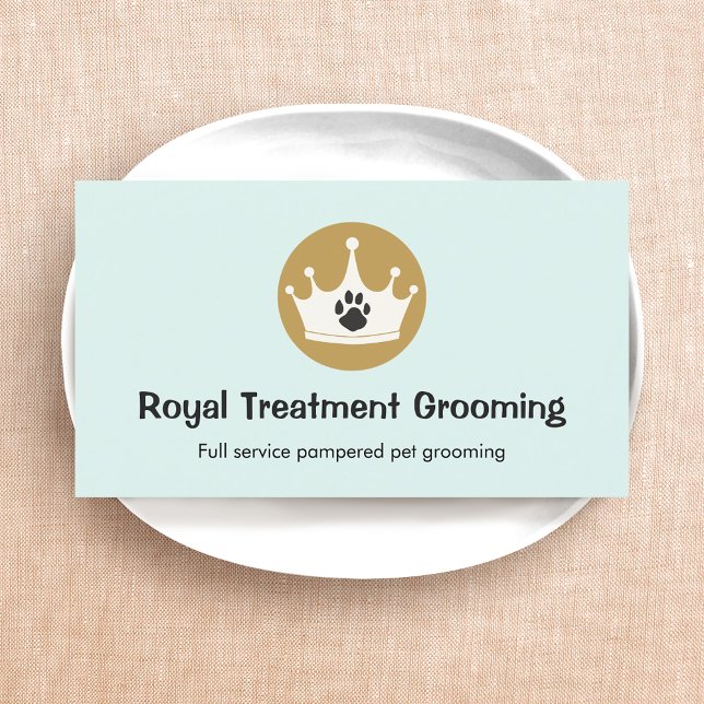  Dog Walking and Grooming Service Dog Paw Print Business Card (Creator Uploaded)