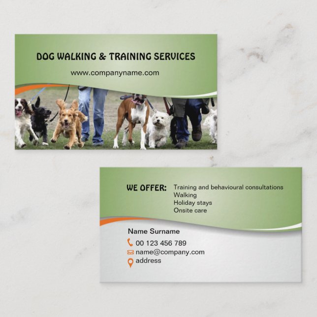 Dog walking and training services business card (Front/Back)