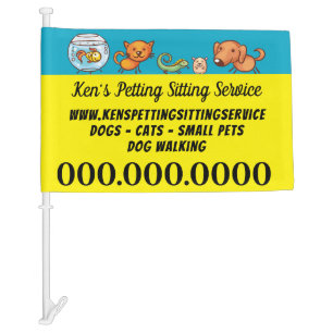 Dog Walking Animal Pet Sitting Car Flag