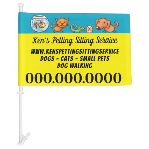 Dog Walking Animal Pet Sitting Car Flag