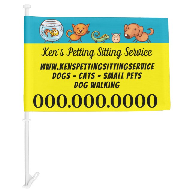 Dog Walking Animal Pet Sitting Car Flag (Front)