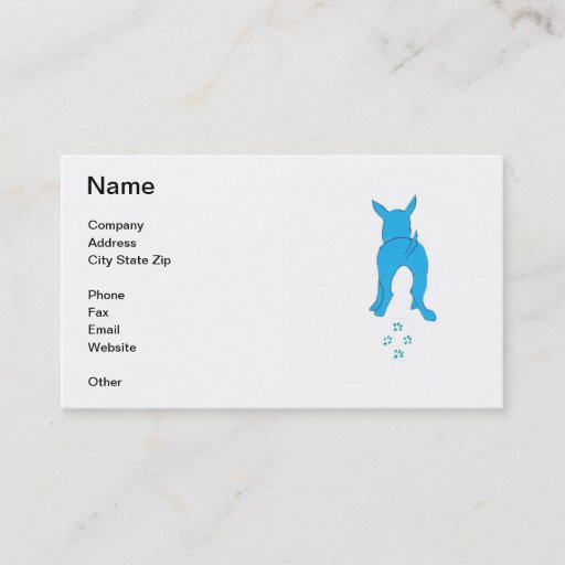 Customizable Dog Walking Blue Business Card