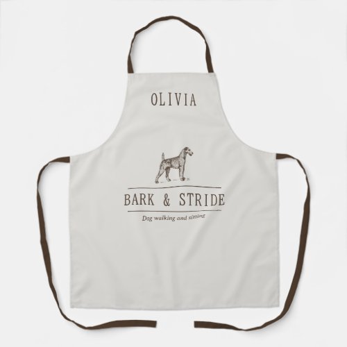 Dog Walking Business Branding apron with QR Code