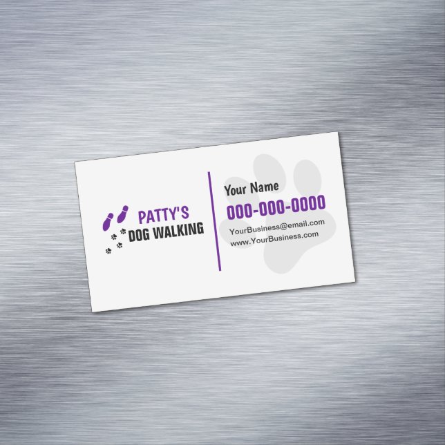 Dog Walking Business Card Magnet (In Situ)