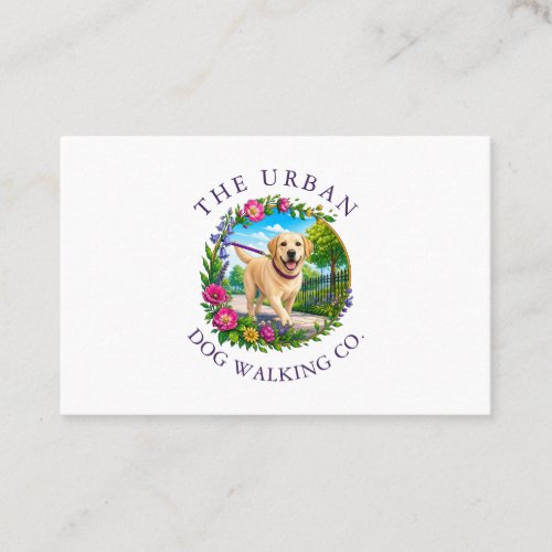 Dog Walking Business Card with Labrador