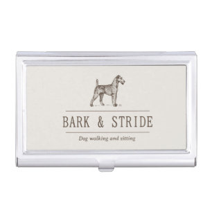 Dog Walking Business Clipboard Vintage Natural Card Case