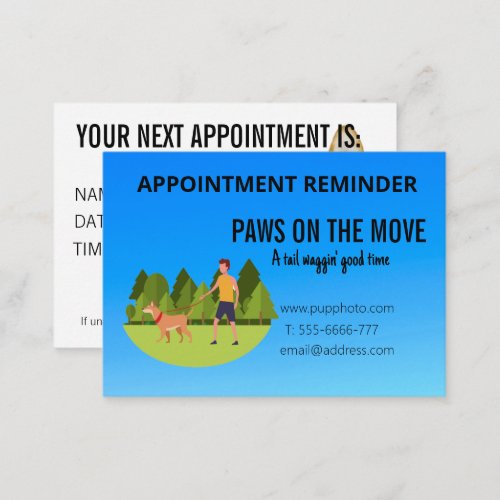 Dog Walking Business Custom Appointment Card
