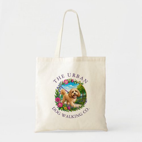 Dog Walking Business Tote Bag with Cockapoo
