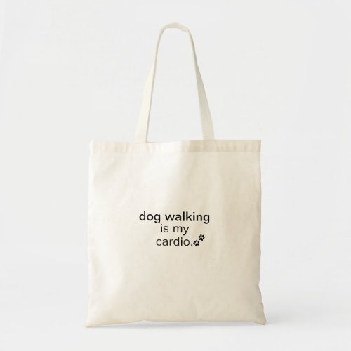 DOG WALKING CARDIO MOM SIMPLE PAW PRINT TOTE BAG