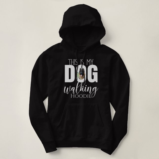 Dog Walking Custom Photo Hoodie (Design Front)