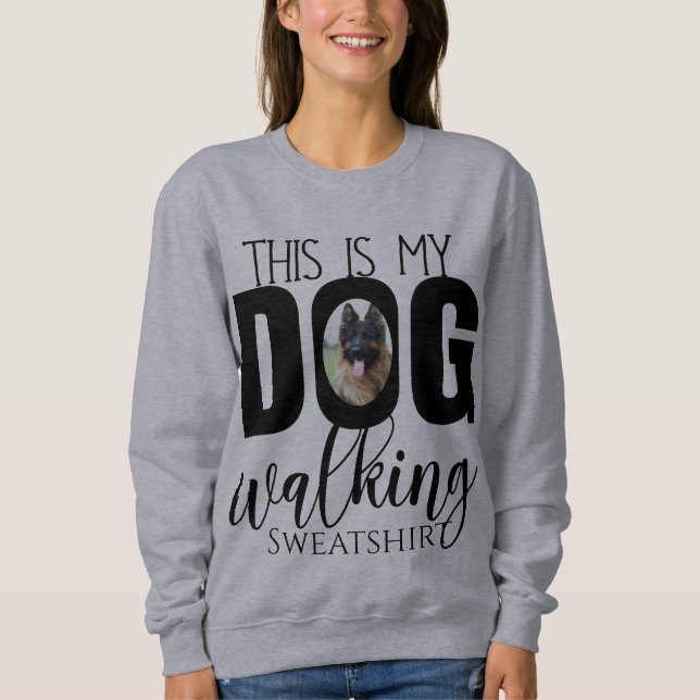 Dog Walking Custom Photo Sweatshirt (Front)