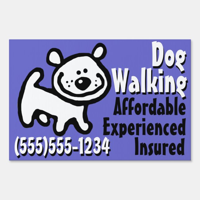 Dog walking. Dog Training Customizable Advertising Sign (Back)