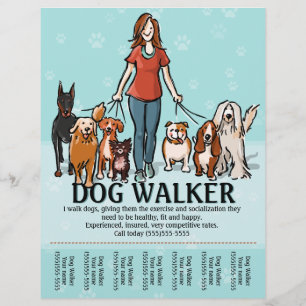 Dog Walking. Dog Walker. Tearsheet Flyer