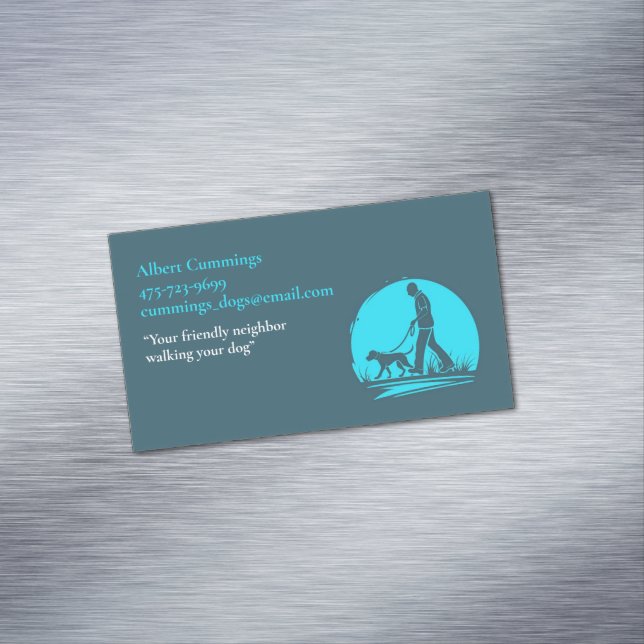 Dog Walking Hiking Pet Sitting Business Card Magnet (In Situ)