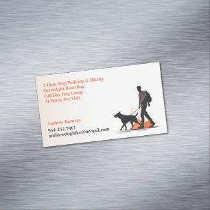 Dog Walking Hiking Pet Sitting Business Card Magnet