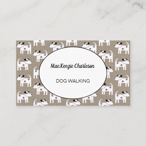 Dog Walking Jack Russell Terrier Brown Paper Business Card