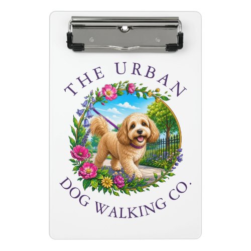 Dog Walking Mini Clipboard with Cockapoo