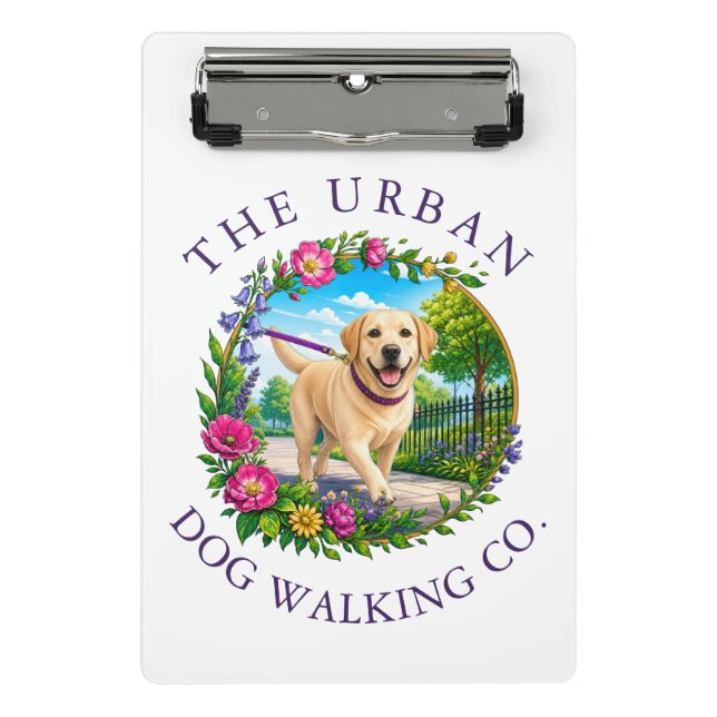Dog Walking Mini Clipboard with Labrador (Front)