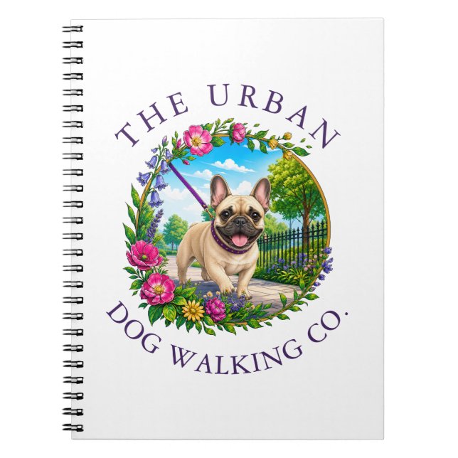 Dog Walking Notebook with French Bulldog (Front)
