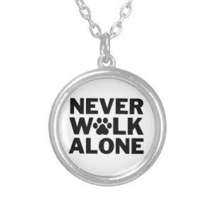 Dog Walking Paw Print Animal Dog Cat Silver Plated Necklace