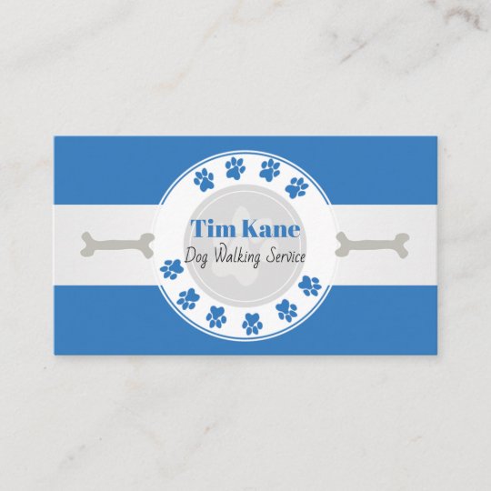 Dog Walking Paw Print Logo Business Card Zazzle Com