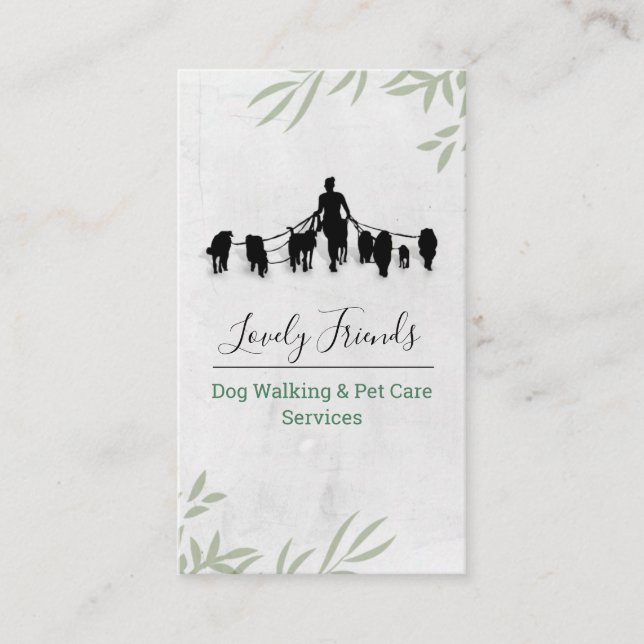 Dog Walking & Pet Care Services Business Card (Front)