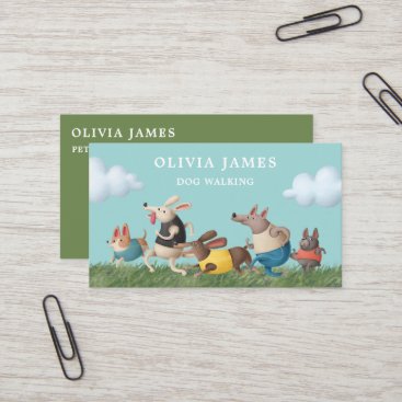 Dog walking pet care services business card