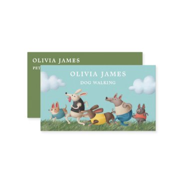 Dog walking pet care services business card Dog walking pet care services business card