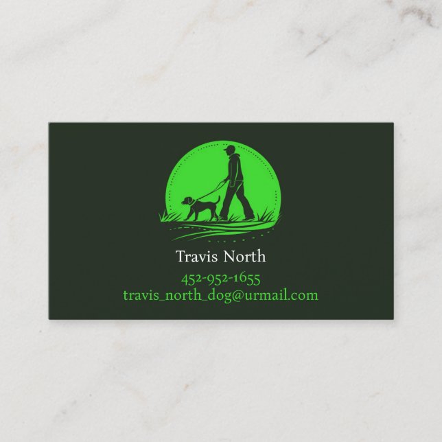 Dog Walking Pet Hiking Business Card Template (Front)