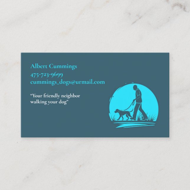 Dog Walking Pet Hiking Business Card Template (Front)