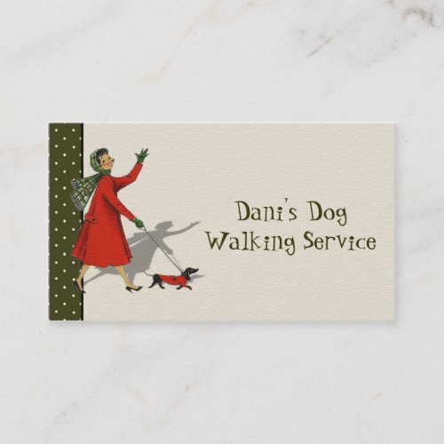 Dog Walking &amp; Pet Services Business Card