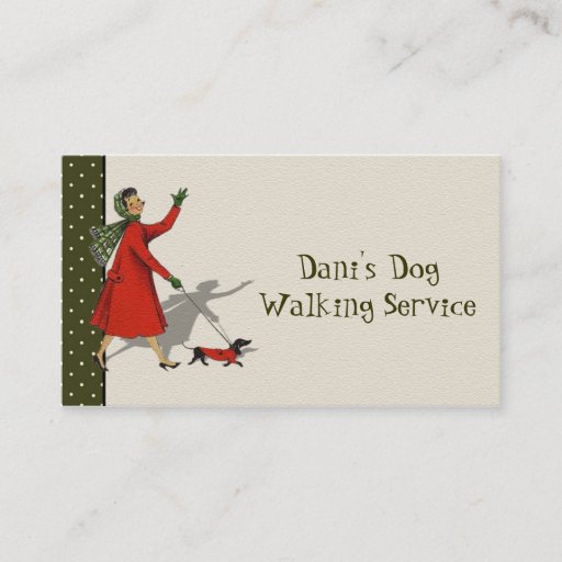 Customizable Dog Walking &amp; Pet Services Business Card