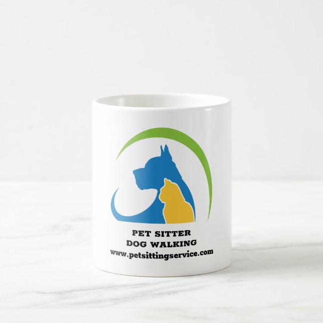Dog Walking Pet Sitter Animal Service Logo Coffee Mug (Center)