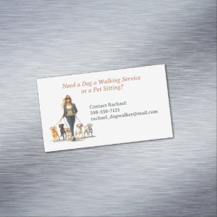Dog Walking Pet Sitting Boarding Business Card Magnet