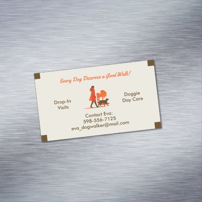 Dog Walking Pet Sitting Boarding Business Card Magnet (In Situ)