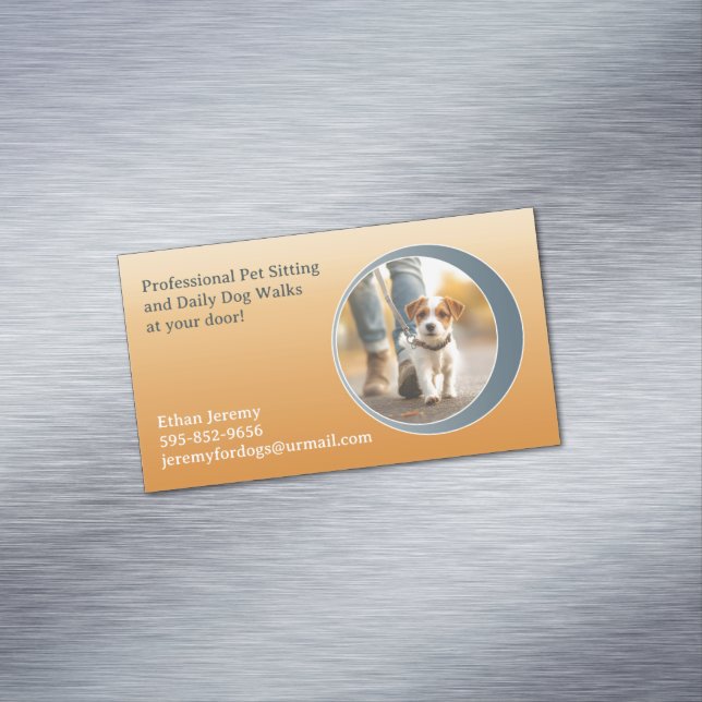 Dog Walking Pet Sitting Boarding Business Card Magnet (In Situ)