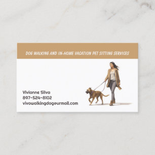 Dog Walking Pet Sitting Business Card Template 