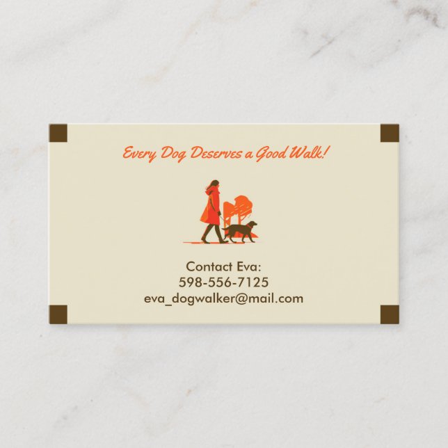 Dog Walking Pet Sitting Business Card Template (Front)