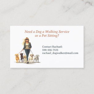 Dog Walking Pet Sitting Business Card Template