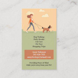 Dog Walking Pet Sitting Business Card Template