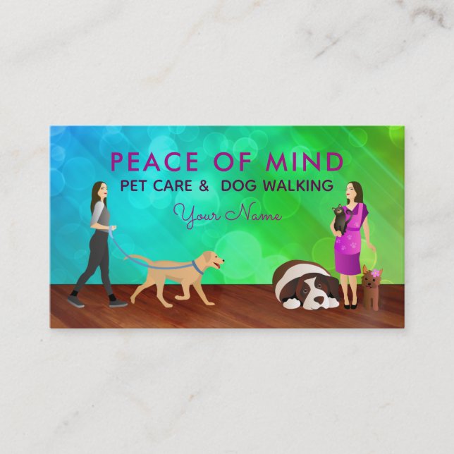 Dog Walking Pet Sitting Business Cards (Front)