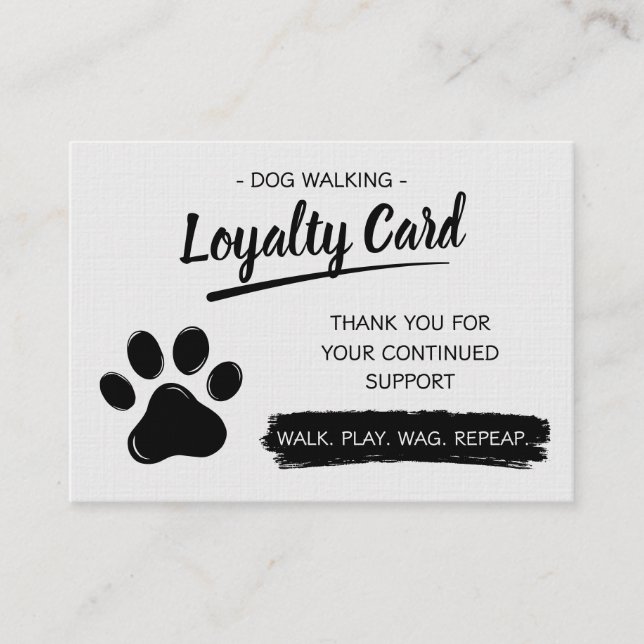 Dog Walking Pet Sitting  Loyalty Card (Front)