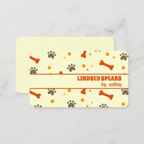 Dog Walking Pet Sitting Services Business Card