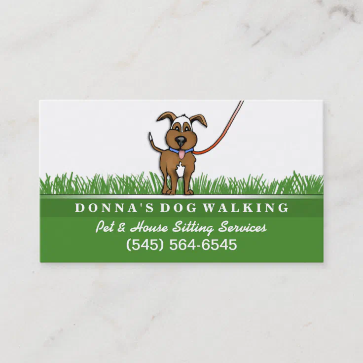 Dog Walking & Pet Sitting Services Business Card | Zazzle