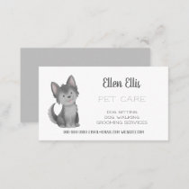 Dog Walking Pet Sitting Services Watercolor Business Card